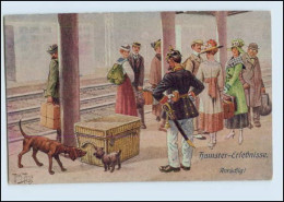 N9601/ Arthur Thiele   Hamster-Erlebnisse AK  Bahnsteig  Hunde Polizei Ca.1920 - Thiele, Arthur