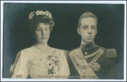 N9038/ Prinzessin Ena V. Battenberg + König Alfons V. Spanien Foto AK  - Königshäuser