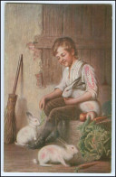 Y2635/ Junge Mit Kaninchen Schöne AK Ca.1912 - Otros & Sin Clasificación