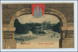N5930/ Hamburg St. Pauli Kersten-Miles-Brücke Knackstedt & Näther AK Wappen 1905 - Mitte