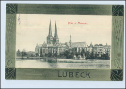 N1345-2400/ Lübeck Dom Und Museum Passepartout AK 1906 - Lübeck-Travemünde