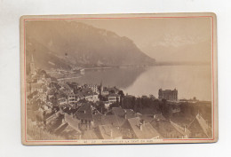 Y14988/ Kabinettfoto Montreux Et La Dent Du Midi  Fotograf Garcin Geneve Ca.1880 - Other & Unclassified