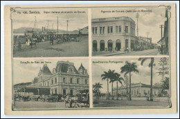N5503/ Santos Estacio Se Estr. De Ferro Brasilien Brazil AK Ca.1912 - Andere & Zonder Classificatie
