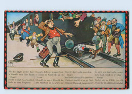 L412/ Schwäbsche Eisenbahn Humor AK  Ca.1912  Dackel - Other & Unclassified