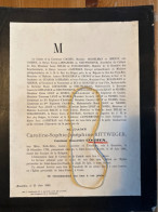 Madame Caroline Rittweger Comtesse Douairiere Coghen *1799 Bruxelles +1885 St-Josse Ten Noode Uccle Mosselman De Chenoy - Obituary Notices