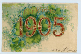 W5Q01/ Neujahr Glückliches 1905 Litho AK - Nieuwjaar
