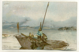 W5J71/ Mortefiskere Norwegen Künstler Litho Ak Ca.1900 Fischer - Noruega