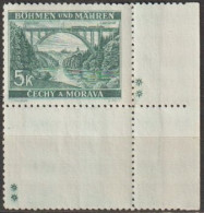 047/ Pof. 45, Dark Blue-green; Stamp With Coupon, Plate Mark ++ - Ungebraucht