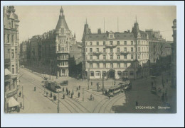 W5B50/ Stockholm Stureplan Straßenbahn Foto AK Ca.1912 - Suède