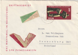 DDR 1965, FDC Sent To Netherland, Figures From The Kragujevac Memorial, Serbia - 1950-1970