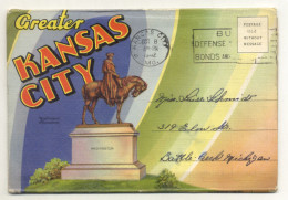 W1T71/ Greater Kansas City   USA Leporello Souvenir De Folder 18 Bilder 1942 - Sonstige & Ohne Zuordnung