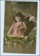 P3A98/ Geburtstag Mädchen Mit Blumen 1913 AK - Verjaardag
