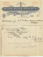 C495/ Rechnung Wilhelm Vick Rostock Riemenfabrik U. Leder 1908 - Other & Unclassified