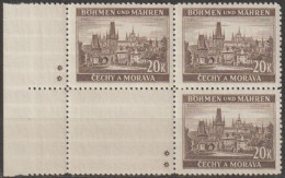 050/ Pof. 49; 4-block With Coupon, Plate Mark ** - Ungebraucht