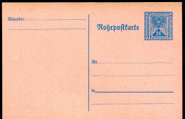 Rohrpost-Postkarte RP34 Postfrisch Feinst 1922 Kat.19,00€ - Postcards