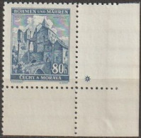 061/ Pof. 42; Corner Stamp, Wide Border, Plate Mark + - Ungebraucht