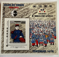 FRANCE BLOC CNEP 66 - Salon Du Timbre 2014 - Ordre De Mobilisation Générale - Centenaire 14/18 - CNEP