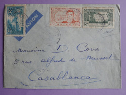 DN10  GUINEE LETTRE RARE DEST.  1940 PETIT BUREAU COYAH A CASA  MAROC +   +AFF. INTERESSANT++ - Covers & Documents