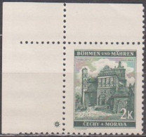 068/ Pof. 44; Corner Stamp, Wide Border, Plate Mark + - Ungebraucht