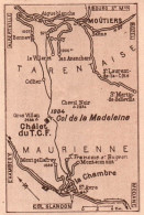France 1934, Col De La Madeleine, Savoie, Mappa Geografica, Vintage Map - Cartes Géographiques