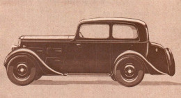Automobile Peugeot 201, Stampa Epoca, 1934 Vintage Print - Estampes & Gravures