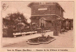 France 1934, Gare De Wingen, Chemins De Fer, Vintage Print, Stampa Epoca - Estampes & Gravures