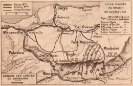 Algerie 1934, Circuit Des Cretes Du Djurjura, Mappa Geografica Vintage Map - Estampes & Gravures