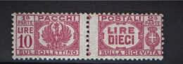 LUOGOTENENZA 1946 PACCHI POSTALI 10 LIRE ** MNH - Paketmarken