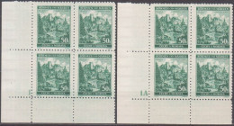 078/ Pof. 41; Corner 4-blocks, Plate Numbers 1 - 1A, Wide Border - Nuevos