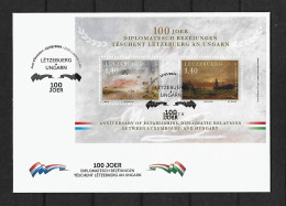 2024 Joint Luxembourg And Hungary, OFFICIAL FDC LUXEMBOURG WITH SOUVENIR SHEET: Relationship / Buildings - Emissioni Congiunte