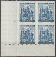 083/ Pof. 42; Corner 4-block, Plate Marks +, Wide Border - Nuovi