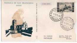 1955 - FDC " BASILICA DI SAN FRANCESCO " ALA VEDI++++ - FDC