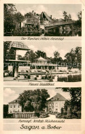 73849840 Sagan Zagan PL Der Parchen Neues Stadtbad Herzogl Schloss Rueckansicht  - Polonia