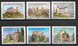 France 2012  Oblitéré Autoadhésif  N°  714 - 715 - 717 - 719 - 720 - 724  -  Chateaux Et Demeures Historiques  ( I ) - Used Stamps