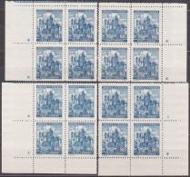 086/ Pof. 42; Corner 4-blocks Miniature, Plate Marks + - Unused Stamps
