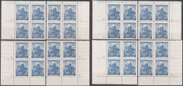 087/ Pof. 42; Corner 4-block Miniatures, Plate Marks * And + - Ongebruikt