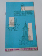 D202231  Menu,  XV Internationale Friedensfahrt 1962 - Menü-Karte  Hotel Carola Chemnitz - Menus