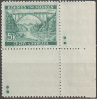 047a/ Pof. 45, Green; Stamp With Coupon, Plate Mark ++ - Neufs