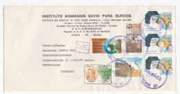 1993 Brazil COVER  Irma Dulce NUN Stamps Instituto Domingos Sávio Para Surdos To Germany CHILDREN MISSION Religion - Covers & Documents