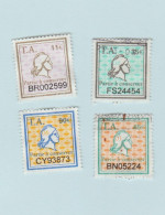 Timbres Fiscaux Série De 4 Petits Timbres Amende 11€ 35€ 90€ 45€ Millésime 03 04 06 01 - Sonstige & Ohne Zuordnung