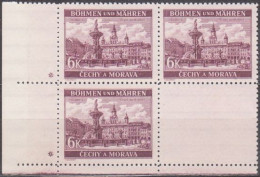 097/ Pof. 46, Violet; Corner 4-block, Plate Marks + - Unused Stamps