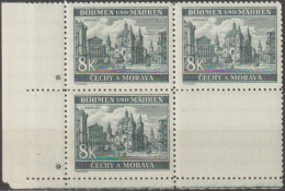 099/ Pof. 47; Corner 4-block, Plate Marks + - Unused Stamps