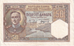 BILLETE DE YUGOSLAVIA DE 50 DINARA DEL AÑO 1931 EN CALIDAD EBC (XF)  (BANKNOTE) - Jugoslavia