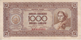 BILLETE DE YUGOSLAVIA DE 1000 DINARA DEL AÑO 1946 EN CALIDAD EBC (XF)  (BANKNOTE) - Joegoslavië