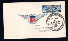 USA - 1926 - Lindbergh Return Flight Cover St Louis To Springfield With Cachets . - 1c. 1918-1940 Cartas & Documentos