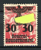 Generalgouvernement 23 I Gestempelt "Riss In Der Null" #IV142 - Besetzungen 1938-45