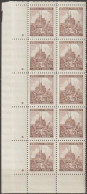 101/ Pof. 43; Corner 10-block, Plate Marks + - Unused Stamps