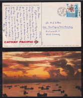 China Hong Kong 1969 Picture Postcard To REUTLINGEN Germany CATHAY PACIFIC Advertising - Lettres & Documents