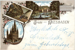 Gruss Aus Wiesbaden - Litho - Wiesbaden