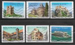 France 2012  Oblitéré Autoadhésif  N°  718 - 719 - 720  - 723 - 724 - 725  -   Chateaux Et Demeures Historiques  ( I ) - Used Stamps